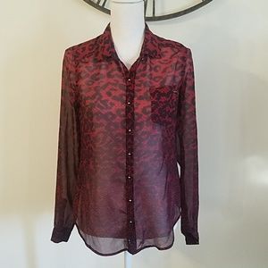 Guess sheer animal print Blouse